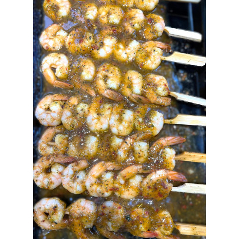 BROCHETTES DE CREVETTES MARINEES